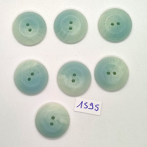 7 boutons en résine vert clair - vintage - 22mm - tr1595