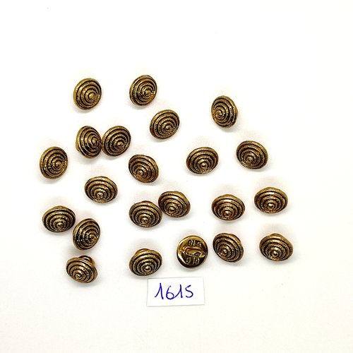 22 boutons en résine doré - vintage - 10mm - tr1615