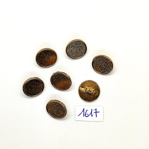 7 boutons en métal doré - vintage - 15mm - tr1617