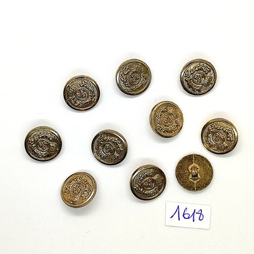 10 boutons en résine doré - vintage - 10mm - tr1618