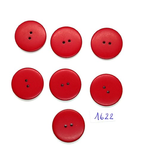 7 boutons en résine rouge foncé - vintage - 25mm - tr1622