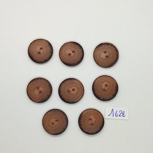 8 boutons en résine marron / taupe - vintage - 20mm - tr1628
