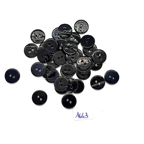 36 boutons en résine bleu nuit - vintage - 13mm - tr1643