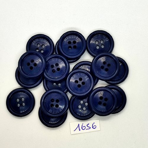 18 boutons en résine bleu foncé - vintage - 20mm - tr1656