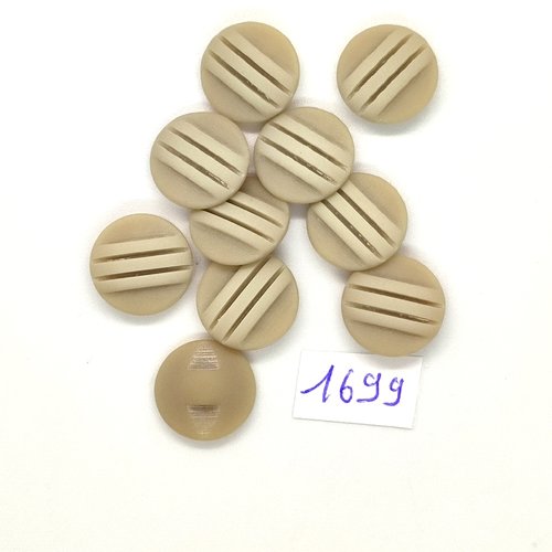 10 boutons en résine beige - vintage - 14mm - tr1699