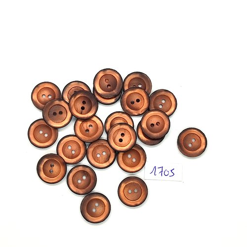 23 boutons en résine orange - vintage - 15mm - tr1705