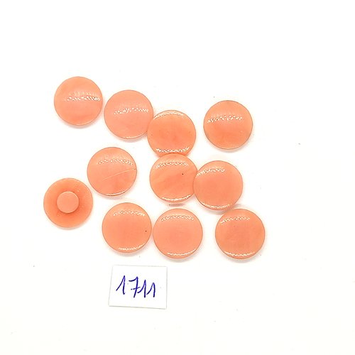 11 boutons en résine rose - vintage - 9mm - tr1711