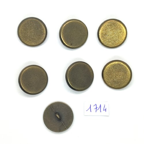7 boutons en métal doré - vintage - 20mm - tr1714