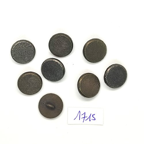 8 boutons en métal doré - vintage - 15mm - tr1715