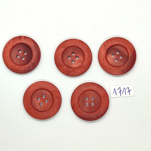 5 boutons en résine marron clair - vintage - 27mm - tr1717