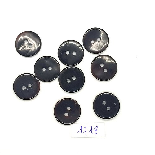 9 boutons en résine noir - vintage - 17mm - tr1718