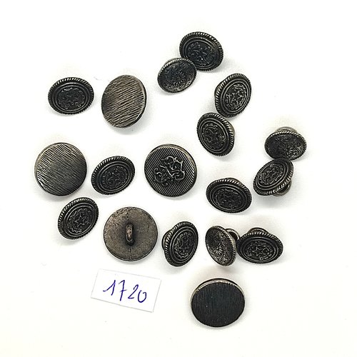 18 boutons en métal bronze - vintage - 15mm et 13mm - tr1720