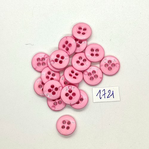 19 boutons en résine rose - vintage - 12mm - tr1721