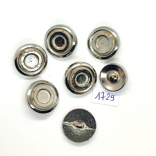 7 boutons en métal argenté - vintage - 22mm et 18mm - tr1729