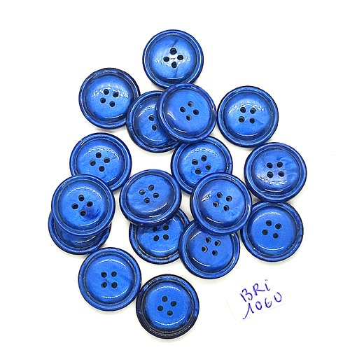 10 boutons en résine bleu - 18mm - bri1060