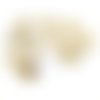10 boutons en résine doré et émail blanc - vintage - 20mm - tr1751