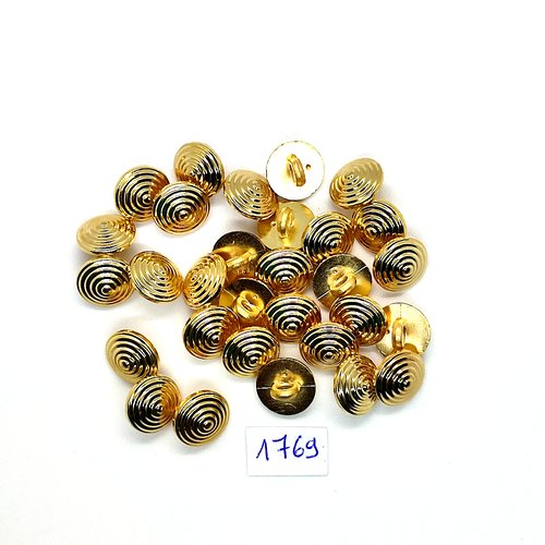 30 boutons en résine doré - vintage - 12mm - tr1769