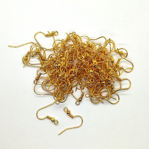 100 crochets de boucles d'oreilles couleur doré