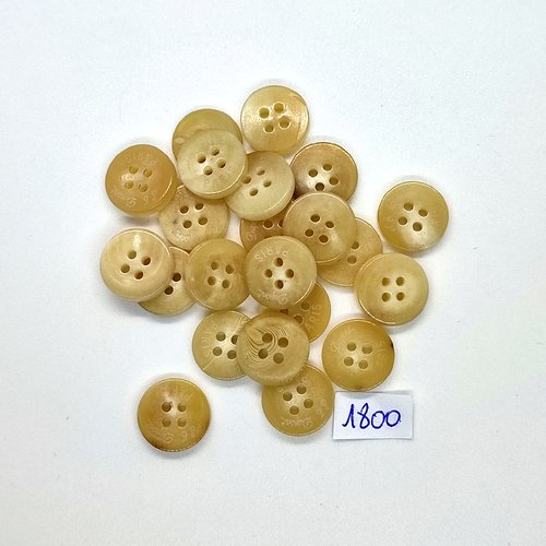 22 boutons en résine beige - vintage - 15mm - tr1800