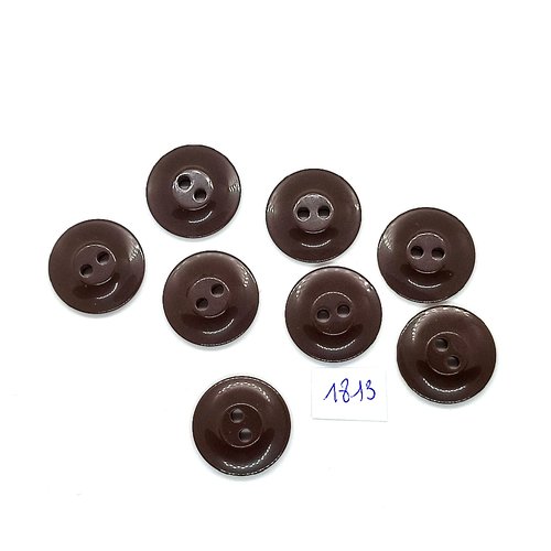 6 boutons en résine marron - vintage - 22mm - tr1813