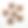 6 boutons en résine marron / orange foncé - vintage - 23mm - tr1823