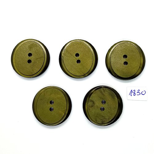 5 boutons en résine vert - vintage - 30mm - tr1830