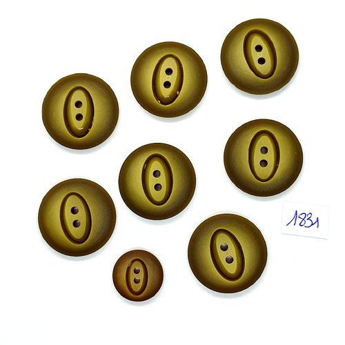 8 boutons en résine vert - vintage - 27mm et 17mm - tr1831