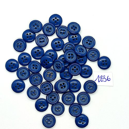 46 boutons en résine bleu - vintage - 10mm - tr1836