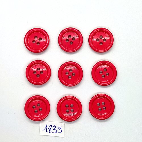9 boutons en résine fuchsia - vintage - 18mm - tr1839
