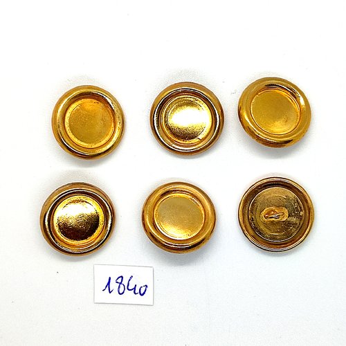 6 boutons en métal doré - vintage - 20mm - tr1840