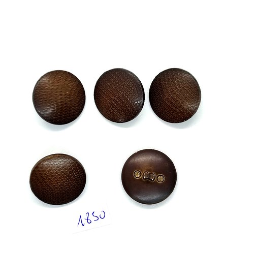 5 boutons en résine marron - vintage - 25mm - tr1850