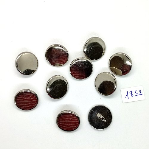 10 boutons en résine argenté - vintage - 18mm - tr1852