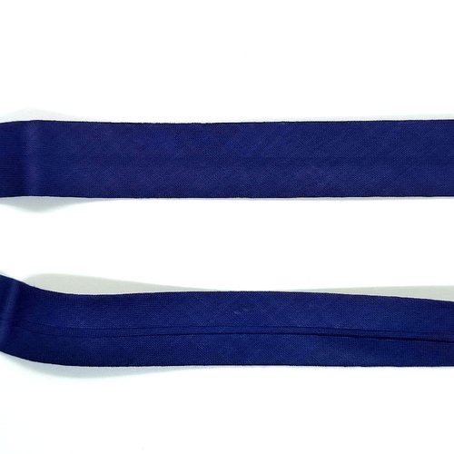 Biais en coton / polyester - bleu - vendu par 2m - 20mm