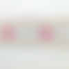 3,45m de ruban fond blanc avec fleur rose et beige - vintage - 45mm