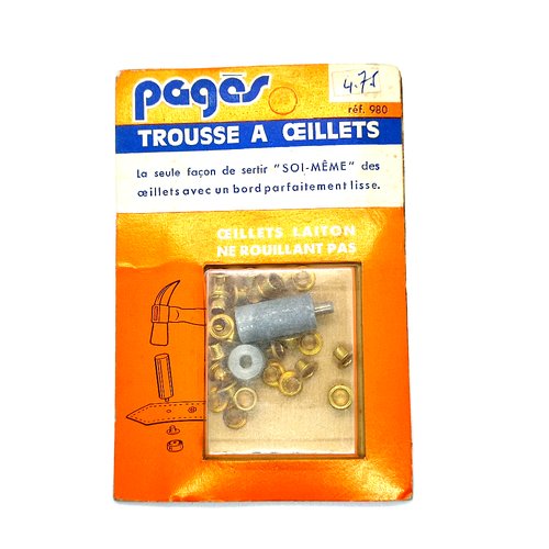 Trousse à oeillets + outil - doré - pages - environ   5mm