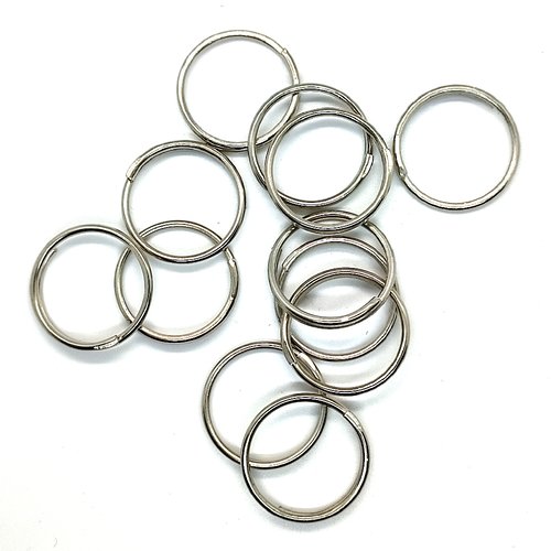 12 anneaux pour rideaux en métal argenté -    29mm