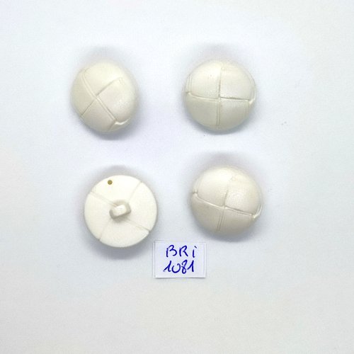 4 boutons en résine blanc - 23mm - bri1081