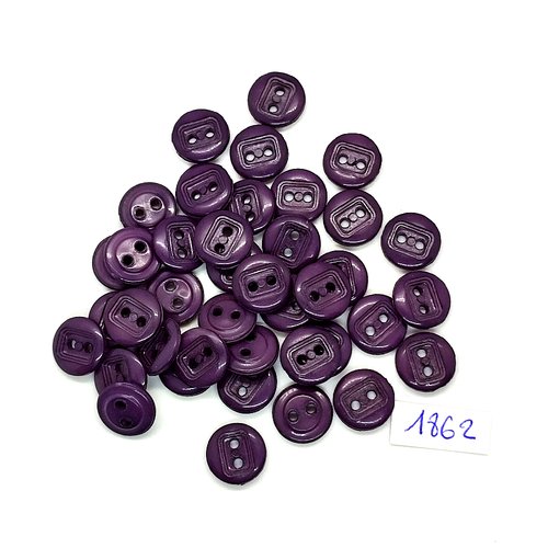 40 boutons en résine violet - vintage - 12mm - tr1862