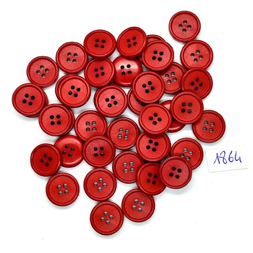 41 boutons en résine marron / rouge foncé - vintage - 14mm - tr1864