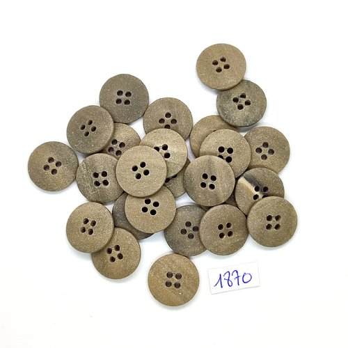 25 boutons en résine gris / taupe - vintage - 17mm - tr1870