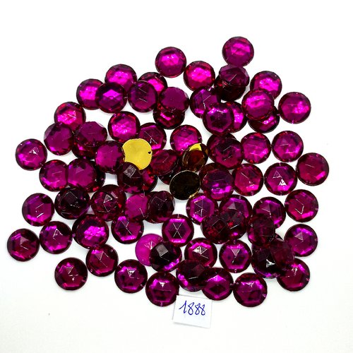 80 pierres strass en acrylique violet - 14mm - vintage - tr1888