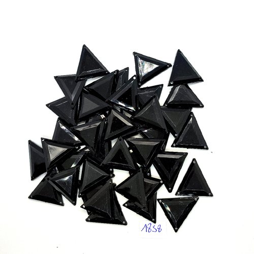40 pierres strass en acrylique noir - 23mm - vintage - tr1258