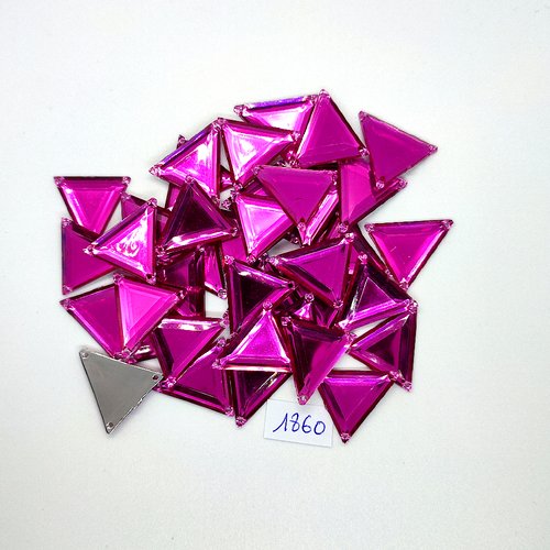 40 pierres strass en acrylique rose / fuchsia - 23mm - vintage - tr1260
