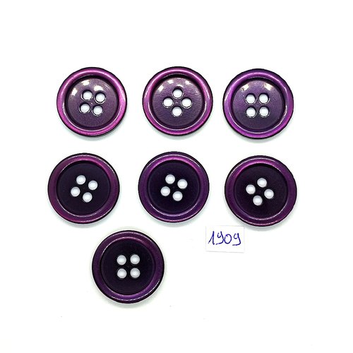 7 boutons en résine violet - vintage - 25mm - tr1909