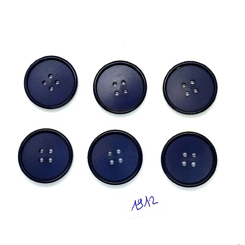 6 boutons en résine bleu foncé - vintage - 25mm - tr1912