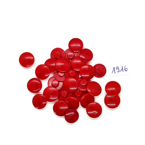 29 boutons en résine rouge - vintage - 12mm - tr1916