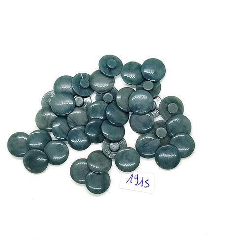 38 boutons en résine bleu / vert - vintage - 12mm - tr1915