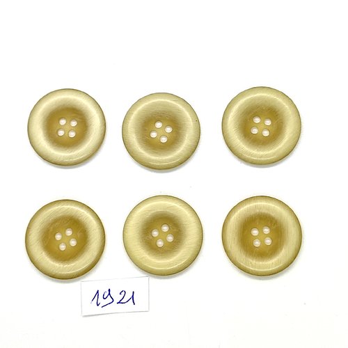 6 boutons en résine beige - vintage - 23mm - tr1921