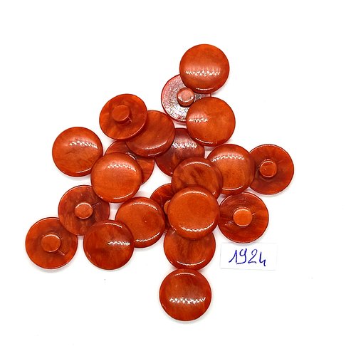 20 boutons en résine marron - vintage - 17mm - tr1924