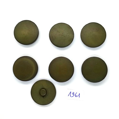 7 boutons en résine vert - vintage - 27mm - tr1961